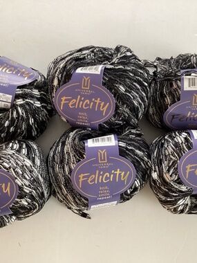 Universal Yarn Felicity Ladder Lot of 6 Tuxedo (5) Bulky 1.75 Oz 93 Yds Each New
